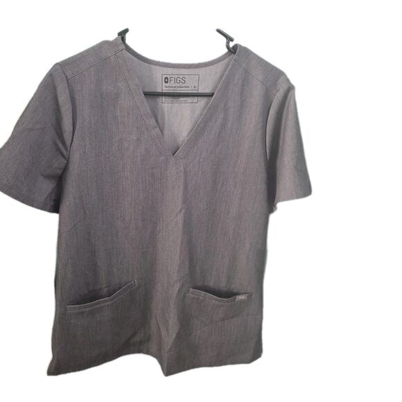 Figs Tops - Figs Technical Collection Casma Women's Medium Graphite Gray V-Neck Scrub Top
